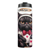 Bouteilles Isothermes Chat croustillant avec vin (Devant)