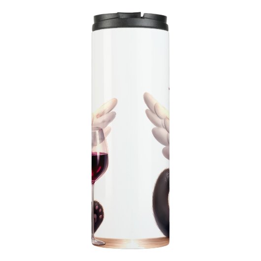 Bouteilles Isothermes Chat croustillant avec vin (Dos)