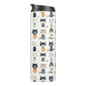 Bouteilles Isothermes Chat Cute Personnalisé illustré Tumblers (Tourné sur la droite)