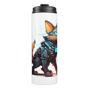 Bouteilles Isothermes Chat Cyberpunk en Neon Couleurs 6