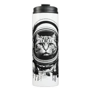 Bouteilles Isothermes Chat d'astronaute noir et blanc