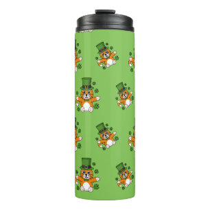 Bouteilles Isothermes Chat de la Saint Patrick avec dessin Shamrock