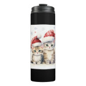 Bouteilles Isothermes Chat de Noël mignon (Devant)