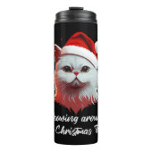 Bouteilles Isothermes Chat de Noël mignon Femmes Hommes Enfants Drôle Ch (Devant)