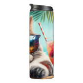 Bouteilles Isothermes Chat de vacances de nom personnalisé (Tourné sur la droite)