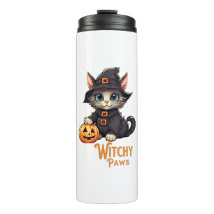 Bouteilles Isothermes Chat d'Halloween aux pattes de sorcière