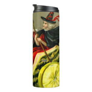 Bouteilles Isothermes Chat et sorcière vintage d'Halloween noir