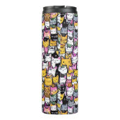 Bouteilles Isothermes Chat face doodé motif imprimé félin chatons chaton (Dos)
