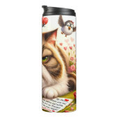 Bouteilles Isothermes Chat grincheux avec une lettre (Tourné sur la droite)