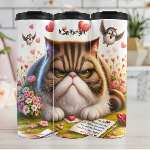 Bouteilles Isothermes Chat grincheux avec une lettre