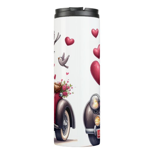 Bouteilles Isothermes Chat grincheux conduisant machine d'amour (Dos)