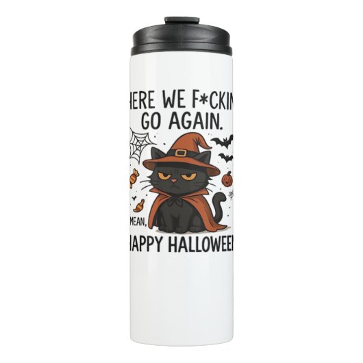 Bouteilles Isothermes Chat Grumpy Halloween T-shirt classique (Devant)