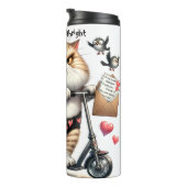 Bouteilles Isothermes Chat grumpy sur un scooter (Tourné sur la droite)