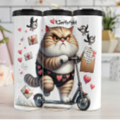Bouteilles Isothermes Chat grumpy sur un scooter