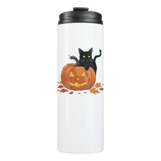 Bouteilles Isothermes Chat Halloween Citrouille Pour Femmes Hommes Enfan (Devant)
