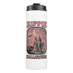 Bouteilles Isothermes Chat Halloween Hippie Maison Hantée Design Vintage