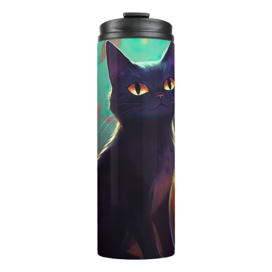 Bouteilles Isothermes Chat Halloween Tuxedo Avec Peur Citrouille (Devant)