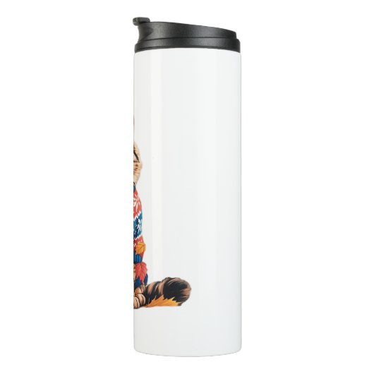 Bouteilles Isothermes Chat Leaf Automne Bonjour Automne Funny Chat Kitte (Tourné sur la droite)