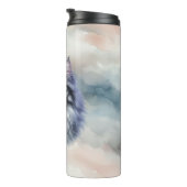 Bouteilles Isothermes 🐾 Chat Love - beauté cheveux longs en aquarelle (Tourné sur la droite)