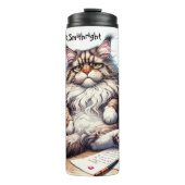 Bouteilles Isothermes Chat mélancolique au vin et lettre d'amour (Devant)