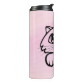Bouteilles Isothermes Chat mignon qui regarde rose (Tourné sur la gauche)