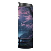 Bouteilles Isothermes Chat noir assis sur l'art du lac (Tourné sur la droite)