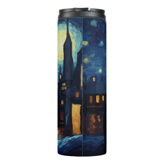 Bouteilles Isothermes Chat noir assis sur le bâtiment (Dos)