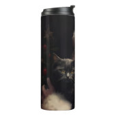 Bouteilles Isothermes Chat noir avec Noël Festif du Père Noël (Tourné sur la gauche)