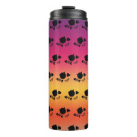Chat noir coloré arc-en-ciel motif mignon