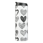 Bouteilles Isothermes Chat noir et blanc et Motif de coeur (Tourné sur la droite)