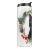 Bouteilles Isothermes Chat noir Fête de couronnes de Noël Kitten (Tourné sur la gauche)