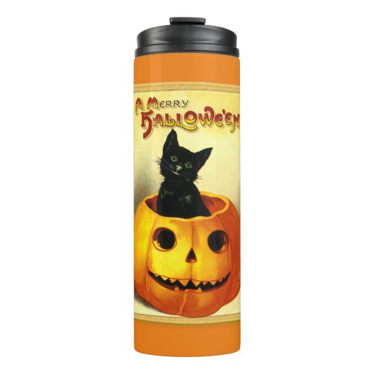 Bouteilles Isothermes Chat noir Halloween (Devant)