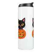 Bouteilles Isothermes Chat noir & Jack-O''-Lanterne Halloween Éffrayant (Tourné sur la gauche)