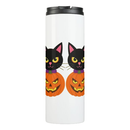 Bouteilles Isothermes Chat noir & Jack-O''-Lanterne Halloween Éffrayant (Dos)