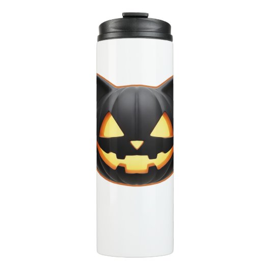 Bouteilles Isothermes Chat noir Jack o'Lantern Emoji T-shirt classique (Devant)
