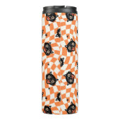 Bouteilles Isothermes Chat noir rétro Motif chèque orange (Dos)