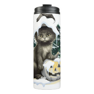 Bouteilles Isothermes Chat Noir Sur Un Jack