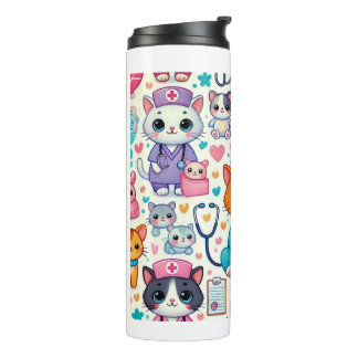 Bouteilles Isothermes chat Nurse Skinny Tumbler, kawaii tasse 20oz pour