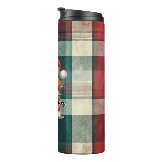 Bouteilles Isothermes Chat Père Noël Plaid De Noël Avec Nom (Tourné sur la droite)