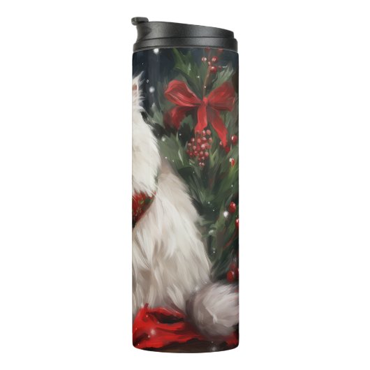 Bouteilles Isothermes Chat perse en Noël de neige (Tourné sur la droite)