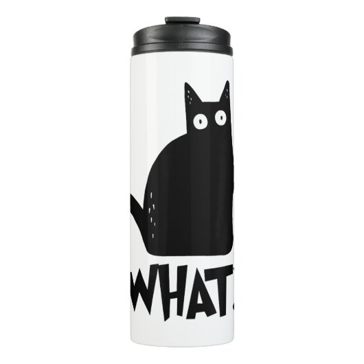 Bouteilles Isothermes Chat Qu'est-ce que_ Drôle Chat Noir (Devant)