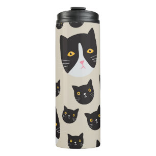 Bouteilles Isothermes Chat sans couture, Illustration Motif Whimsical.
