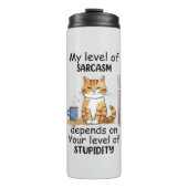 Bouteilles Isothermes Chat Sarcastique - Drôle Orange Art (Devant)