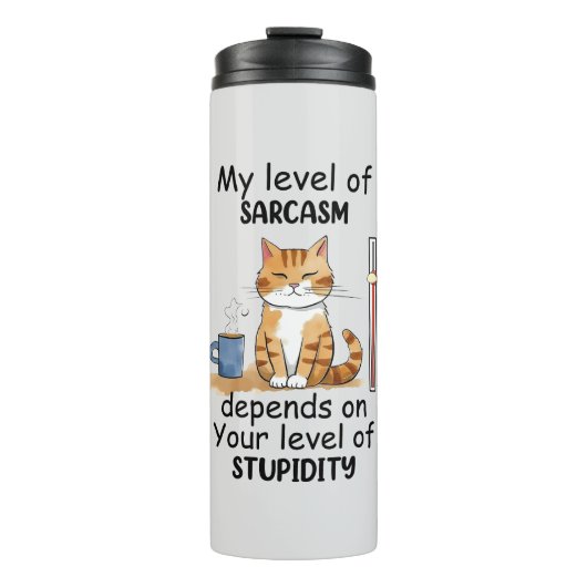 Bouteilles Isothermes Chat Sarcastique - Drôle Orange Art (Devant)