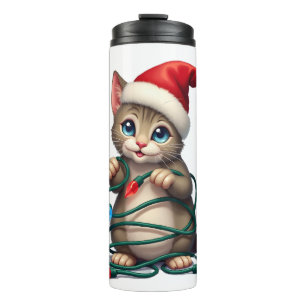 Bouteilles Isothermes Chat siamois Noël col V (2)