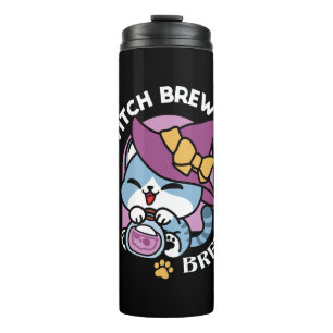 Bouteilles Isothermes Chat Tabby Halloween – Chapeau de Sorcière & Art d