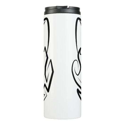 Bouteilles Isothermes Chat tribal noir et blanc (Dos)