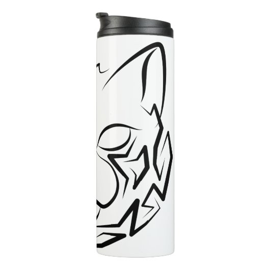 Bouteilles Isothermes Chat tribal noir et blanc (Tourné sur la droite)