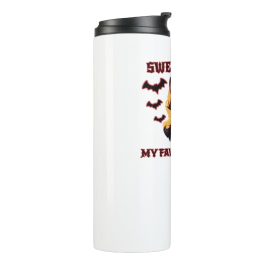 Bouteilles Isothermes Chat Vampire en colère Craves Sweet Halloween sang (Tourné sur la gauche)