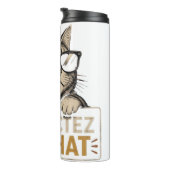 Bouteilles Isothermes Chat Vectoriel Cool avec Lunettes de Soleil – fun (Tourné sur la droite)